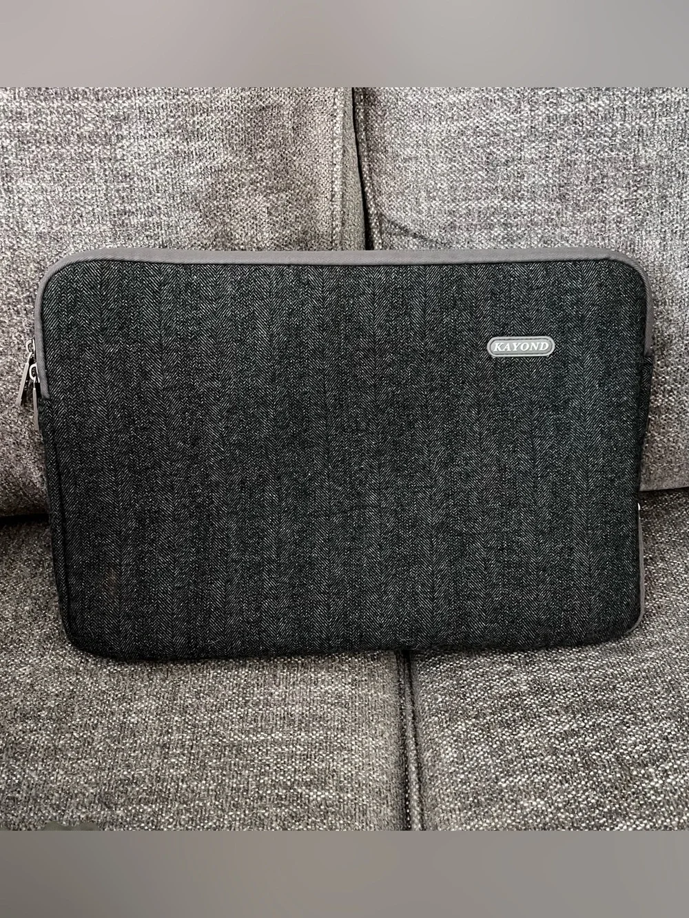 Charcoal Herringbone 15”-17” Laptop Sleeve